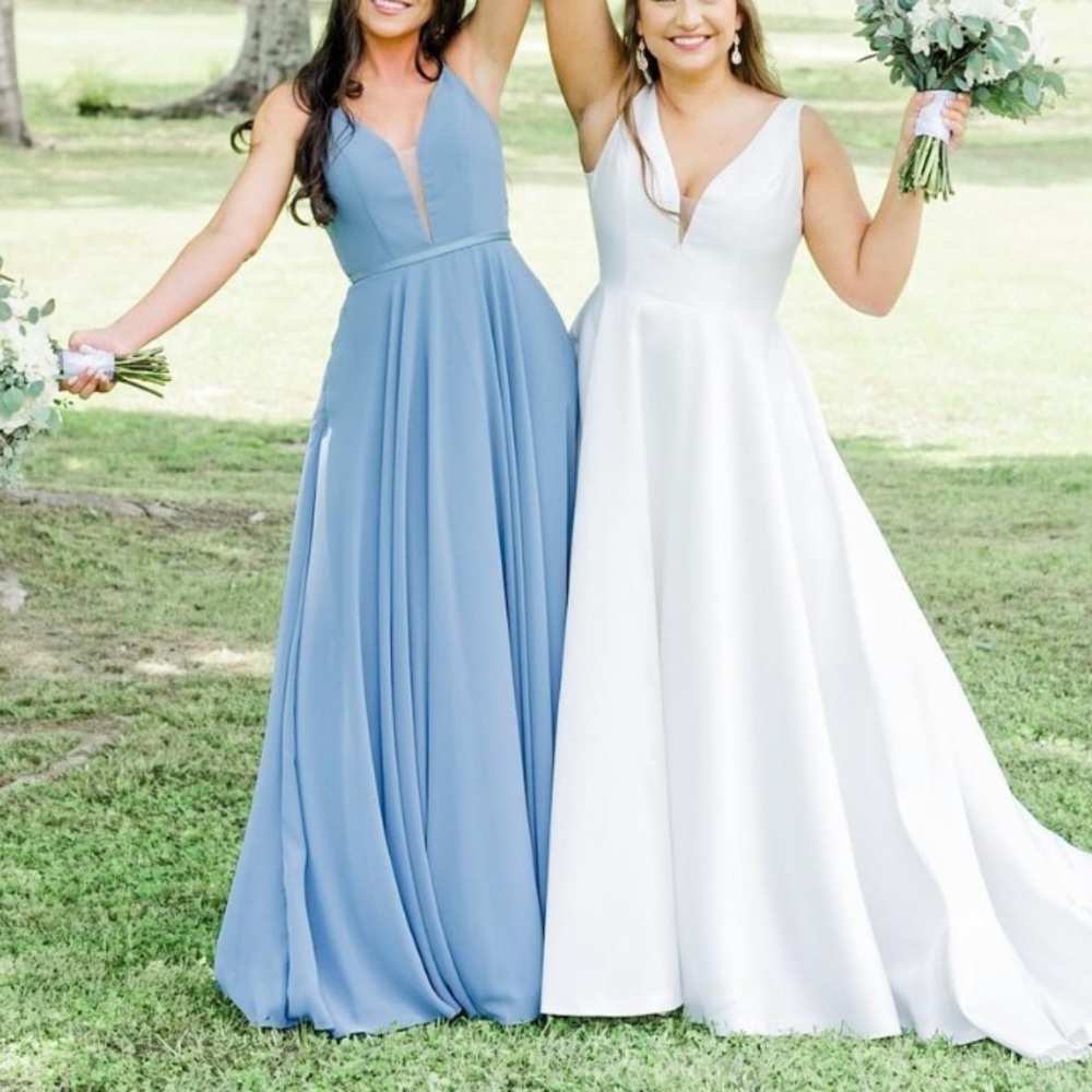 Gray blue bridesmaid dress - Christina Wu